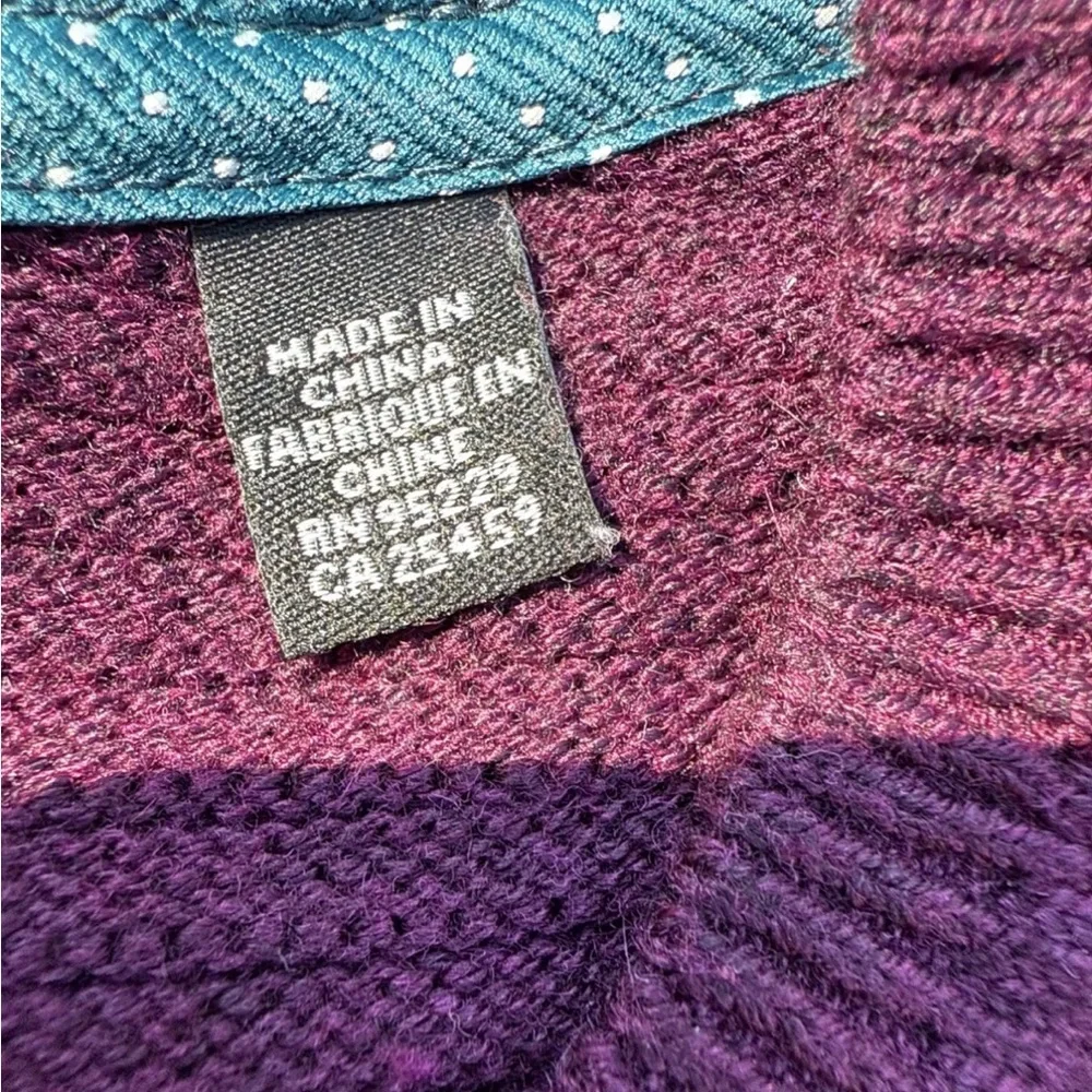 Ted Baker London Wool Sweater Mens Size 5 XL‎ Burgundy Maroon Textured Crew Neck